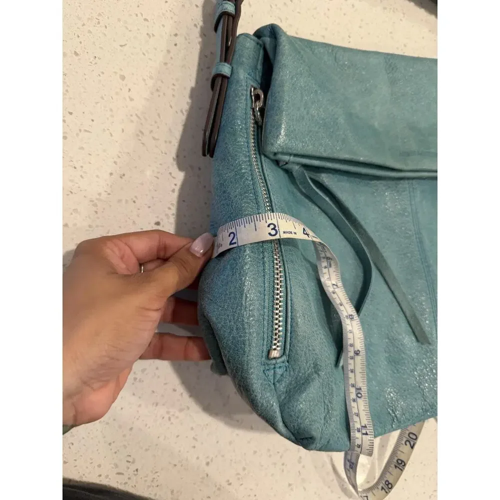 Aimee Kestenberg Bali Hobo Shoulder Bag Turquoise Leather Tassel Boho Casual